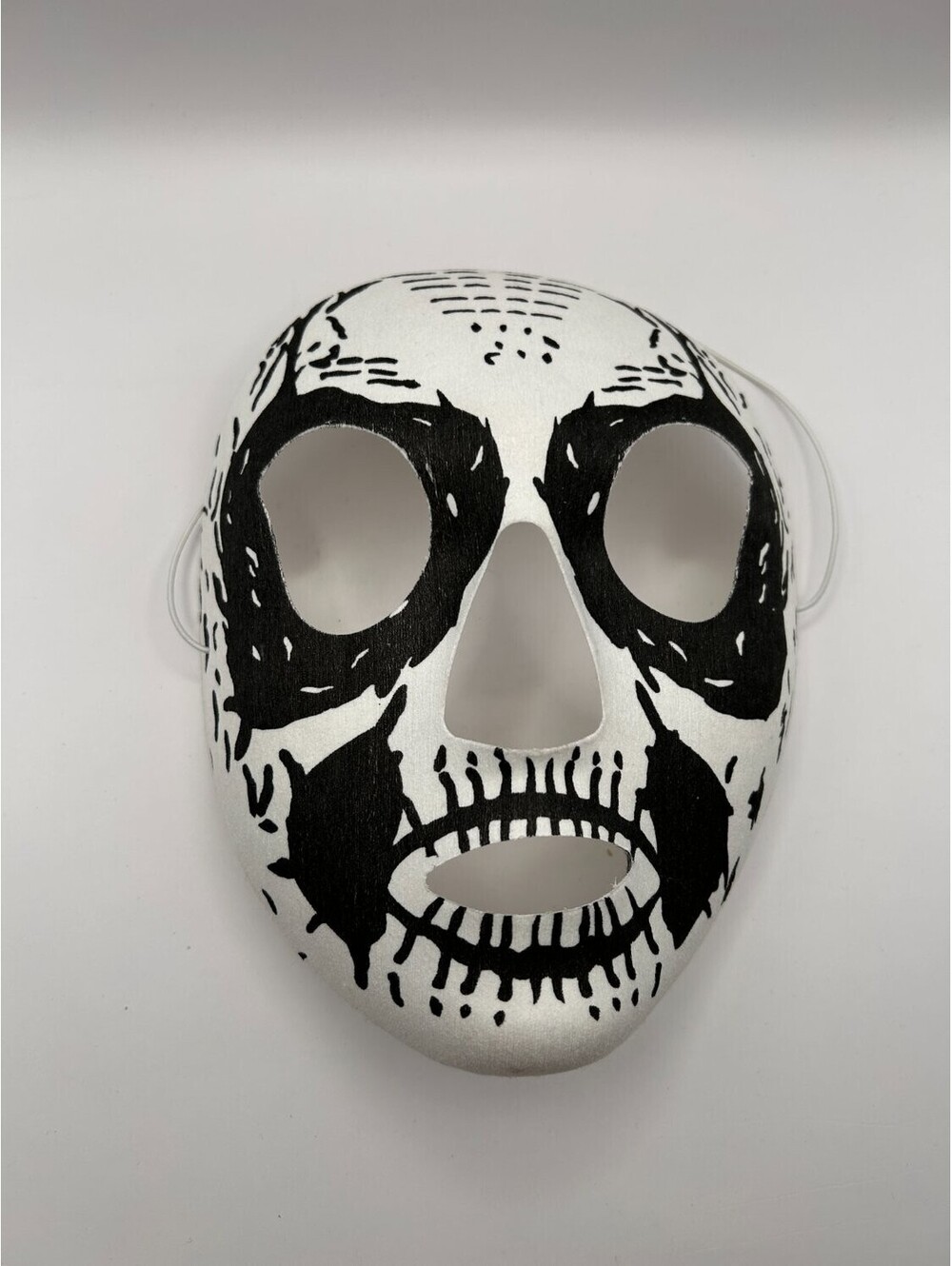 HM Smallwares Skull Mask White Black Polyester One Size Halloween Costume Straps